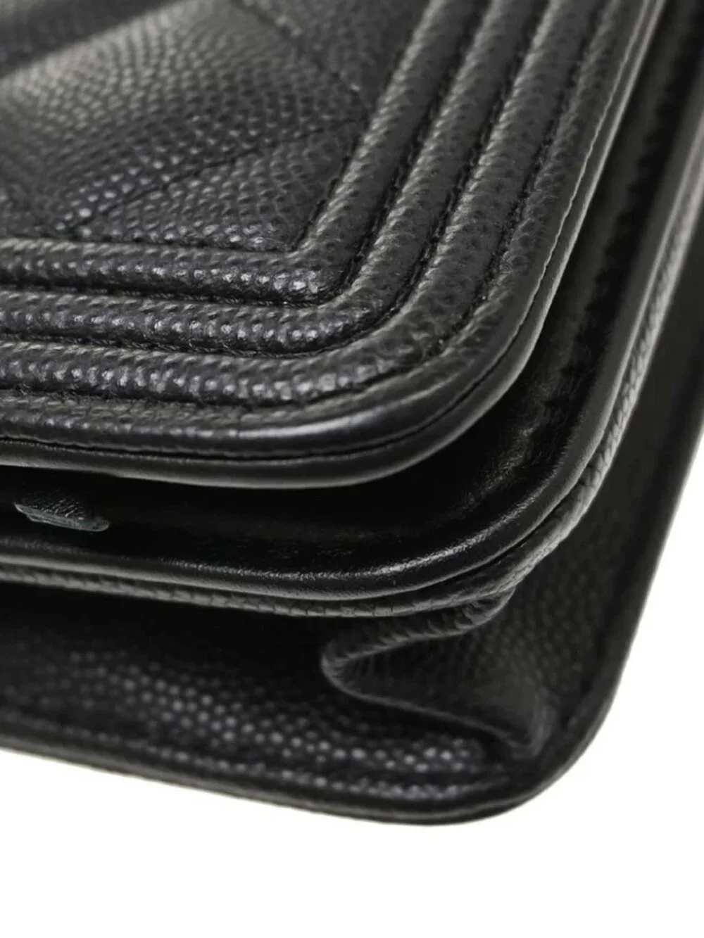 Chanel Black Calfskin Chain WOC Shoulder Bag